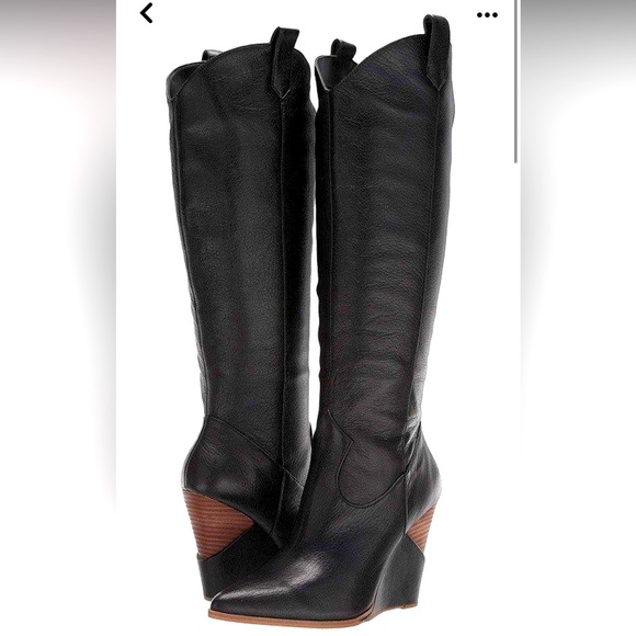 Jessica Simpson Shoes - JESSICA SIMPSON KNEE HIGH LEATHER WEDGE COWBOY STYLE BOOT